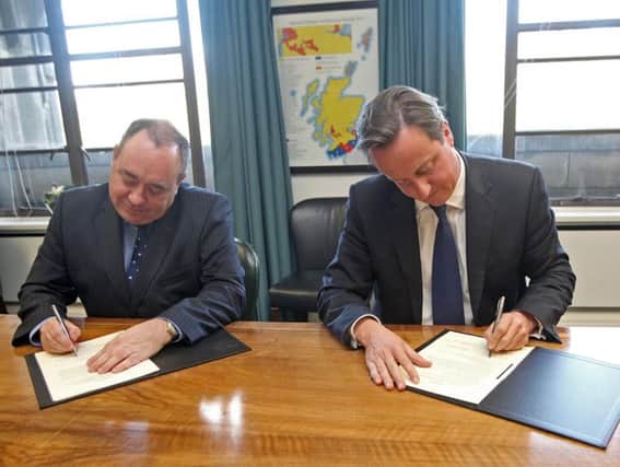 Alex Salmond and David Cameron signed the Edinburgh agreement in 2014