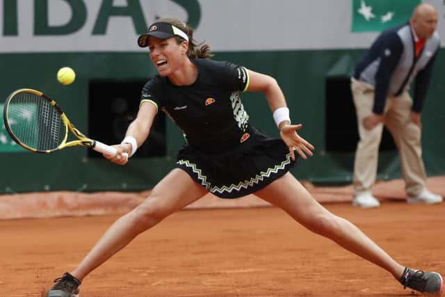 Britain's Johanna Konta on her way to victory over Lauren Davis of the US. Picture: Pavel Golovkin/AP