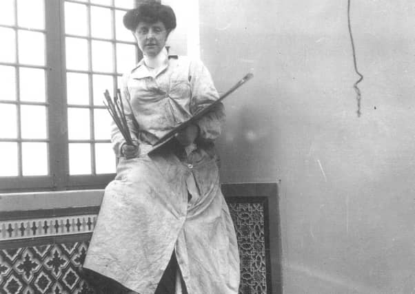 Mary Cameron in her studio in the 1880s.