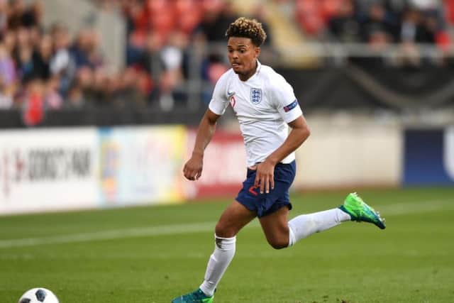 Dylan Crowe in action for England at under-17 level.
