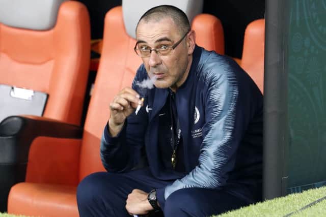 Maurizio Sarri blew his top on the eve of the Europa League final. Picture: AP.