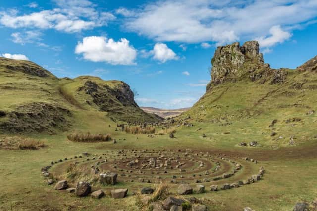 A rock formation in Fairy Glen, another destination on the Skye 'tick list'. Islanders have taken to removing the stone stacks which are built with rocks taken from old walls in the glen.
