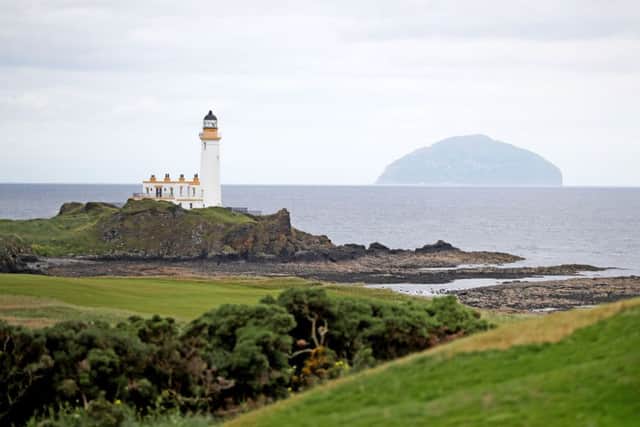 A view towards Turnberry Lighthouse and Ailsa Craig from the 8th green at Trump Turnberry. Picture: PA