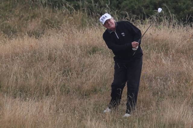 Donald Trump on his golf course at the Trump Turnberry resort in South Ayrshire in 2018