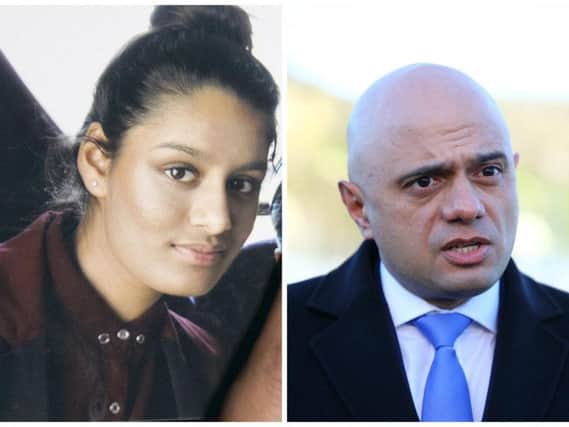 Mr Javid (right) cancelled Begum's British citizenship in February. Pictures: PA