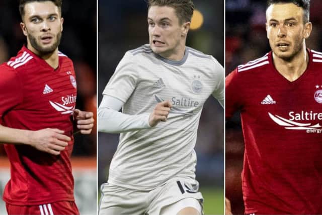 Bruce Anderson (1), Andrew Considine (44) Dean Campbell (3), Scott McKenna (39), Connor McLennan (21), Frank Ross (2) and Scott Wright (7).