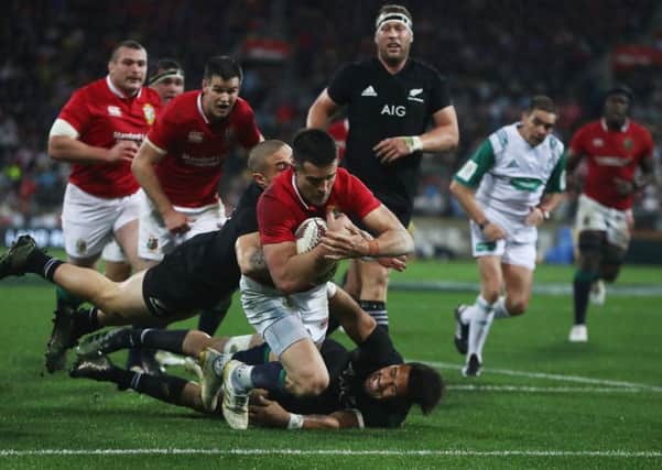 Conor Murray scores a try for the Lions against New Zealand in 2017. But the rugby calendar is now too full to allow 20 or more matches against provincial sides. Picture: Getty.