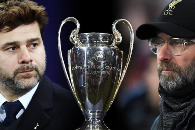 Mauricio Pochettino of Tottenham and Jurgen Klopp of Liverpool will lock horns in Madrid. Pictures: Getty Images