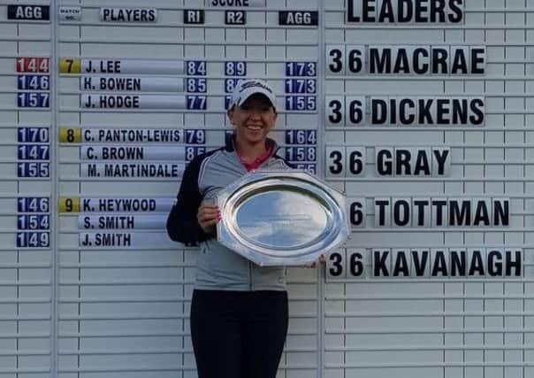 Heather MacRae with the trophy after winning the Women's PGA Professional Championship.