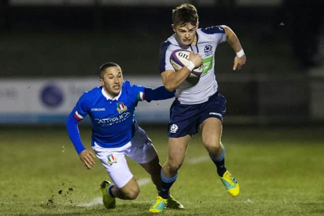 Ross Thompson in acton against Italy in the Under 20 Six Nations.Picture: SNS/SRU