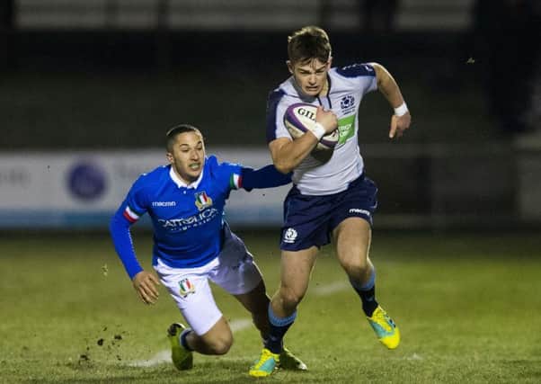 Ross Thompson in acton against Italy in the Under 20 Six Nations.Picture: SNS/SRU