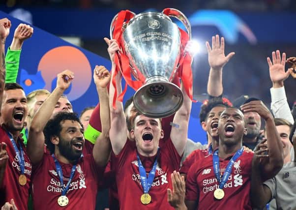 Andrew Robertson becomes the first Scot since 2008 to lift the Champions League trophy. Picture: Michael Regan/Getty Images