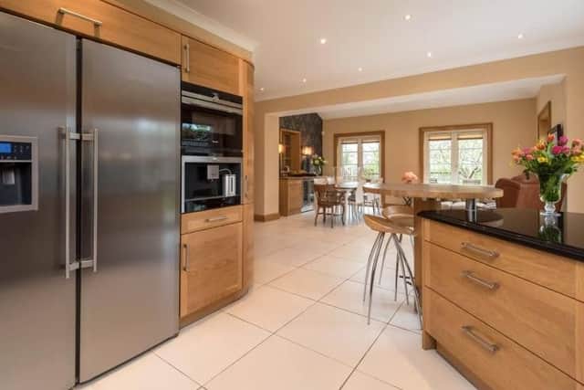 The modern, open kitchen is found on the ground floor.