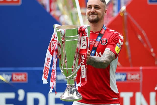 Patrick Bauer scored the winning goal to help Charlton Athletic to promotion.