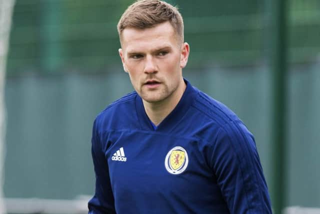 Michael Devlin during Scotland training at the Oriam.