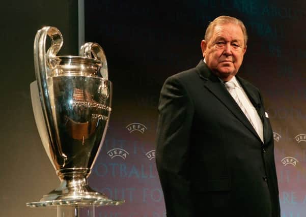 Lennart Johansson pictured with the Champions League trophy in 2005. Picture: Getty