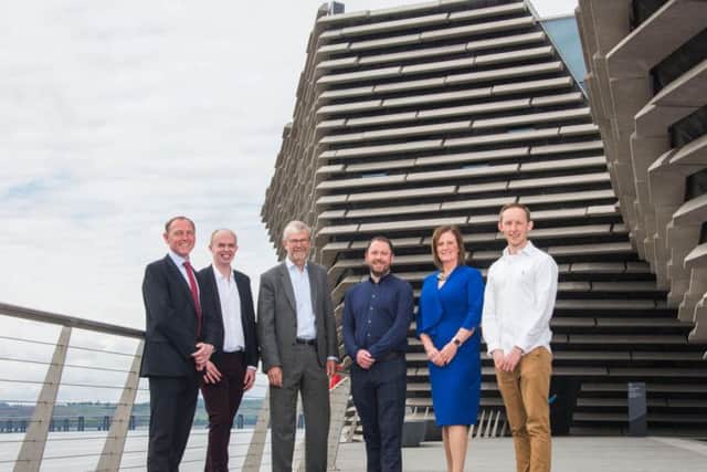 From left: Johnston Carmichael's Andrew Walke, Ryan Milne, Sir Pete Downes, Ryan Diplexcito, Jenn Stewart and Andrew McMillan. Picture: Alan Richardson