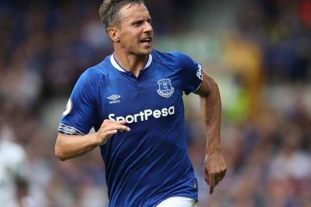 Phil Jagielka in action for Everton in a pre-season friendly, August 2018
