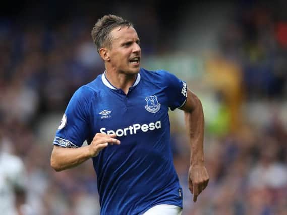 Phil Jagielka in action for Everton in a pre-season friendly, August 2018