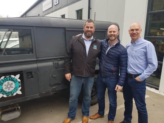 From left: Phil Mackey, MD of St Andrews Brewing Co; David McMahon, Sainsburys Regional Buyer; Paul Gordon, Assistant Buyer Sainsburys. Picture: Contributed