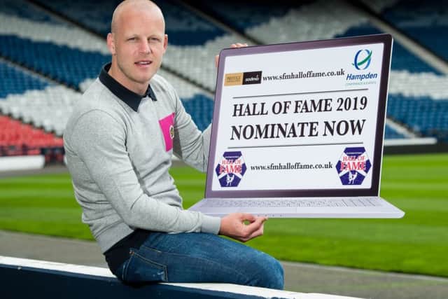 Steven Naismith, at Hampden to promote the Scottish Football Hall of Fame, says he is not looking at any option other than Hearts. Picture: SNS.