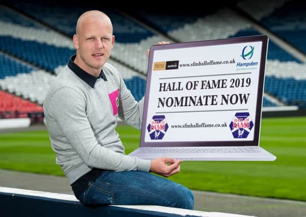 Steven Naismith, at Hampden to promote the Scottish Football Hall of Fame, says he is not looking at any option other than Hearts. Picture: SNS.