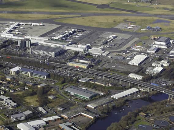 Industrial action is underway at Glasgow Airport (pictured) and Aberdeen Airport. Picture: TSPL