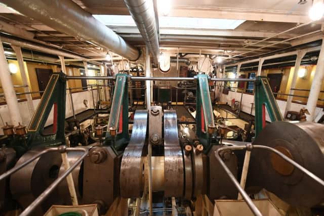 The engine room of the worlds last sea-going paddle steamer. Picture: John Devlin.