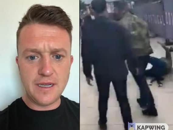 Robinson (left) took to social media to defend his actions. A video (right) of the incident appeared on Twitter.