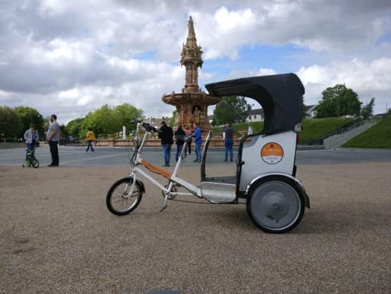 Point-of-sale terminal provider Fastbitcoins.com has introduced Bitcoin-enabled rickshaws. Picture: contributed.