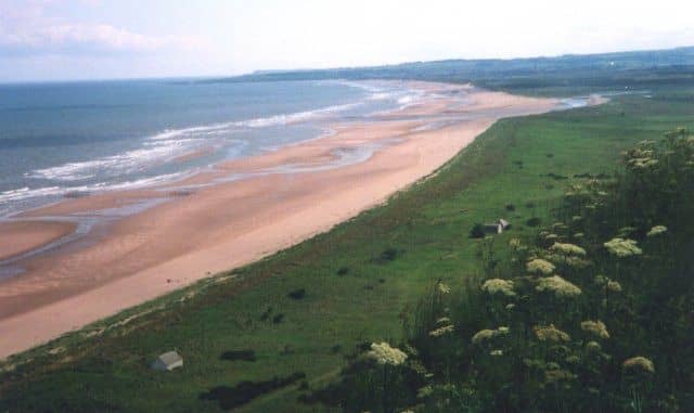 St. Cyrus beach on a busy day.