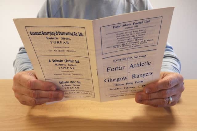 The programme from Forfar v Rangers in 1970 - a full five years before the Loons say they started printing. Picture: TSPL