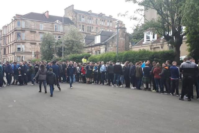 Fans were still queuing up outside Hampden just seconds before kick-off