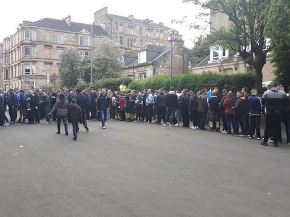 Fans were still queuing up outside Hampden just seconds before kick-off