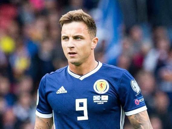 Eamonn Brophy in action for Scotland. The Kilmarnock striker made his debut but was just glad to get the result