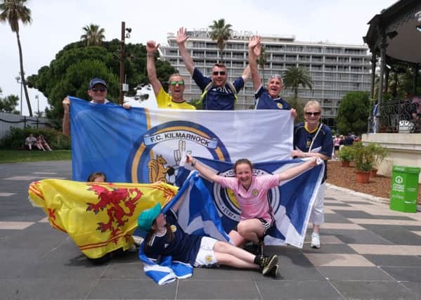 Scotland fans soak up the atmosphere before the match. Picture: Lorraine Hill.