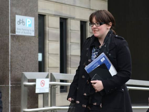 Natalie McGarry arrives at Glasgow Sheriff Court ahead of her sentencing last week
