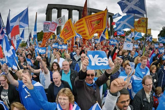 Thousands of pro-independence campaigners attend a rally on Calton Hill in Edinburgh in 2013. Picture: Getty