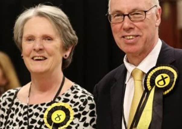 Angela Wrapson with her husband George Kerevan on election night in 2015