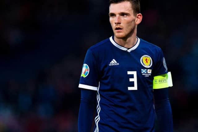 Andy Robertson in action for Scotland against Cyprus