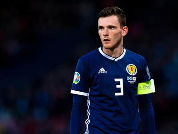 Andy Robertson in action for Scotland against Cyprus