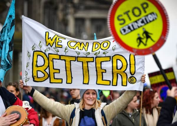 Climate change protesters in Edinburgh in April. PIcture: Jeff J Mitchell/Getty Images