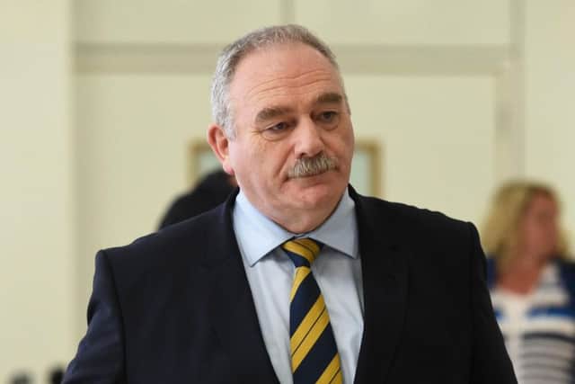 Rode Petrie, wearing his SFA tie. The Hibs chairman is expected to be unveiled as the organisation's new president today