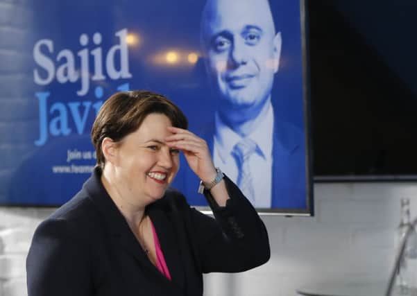 Leader of the Scottish Conservatives, Ruth Davidson, speaks at the launch of home secretary Sajid Javid's Conservative Party leadership campaign in London. Picture: Tolga Akmen/Getty Images