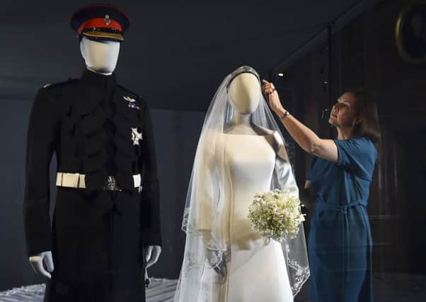 The wedding outfits of The Duke and Duchess of Sussex will go on display at the Palace of Holyroodhouse in a special exhibition. Picture: Lisa Ferguson