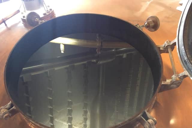 The mash tun has been deliberately designed to create a cloudy wort.