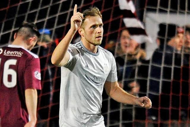 Greg Stewart celebrates a goal for Aberdeen against Stenhousemuir in the Scottish Cup. Picture: Michael Gillen
