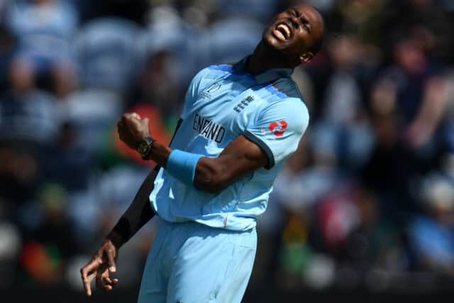 England's Barbados-born fast bowler Jofra Archer will be the headline attraction against West Indies. Picture: Harry Trump/Getty