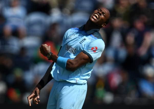England's Barbados-born fast bowler Jofra Archer will be the headline attraction against West Indies. Picture: Harry Trump/Getty