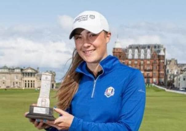 Hazel MacGarvie, winner of the recent St Rule Trophy, is through to the last 16 of the Women's British Amateur Championship.